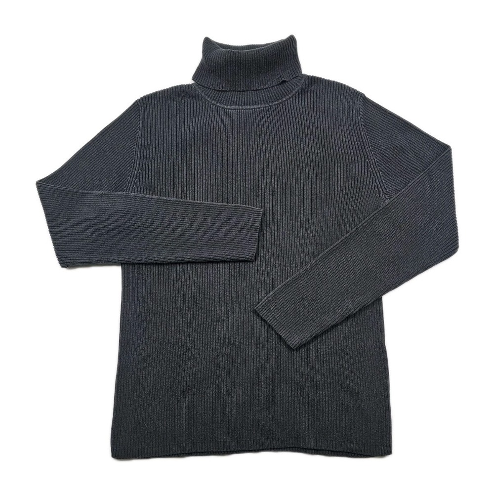 Vintage Pendleton Womans S Ribbed Black Turtleneck Long Sleeve Pullover Sweater